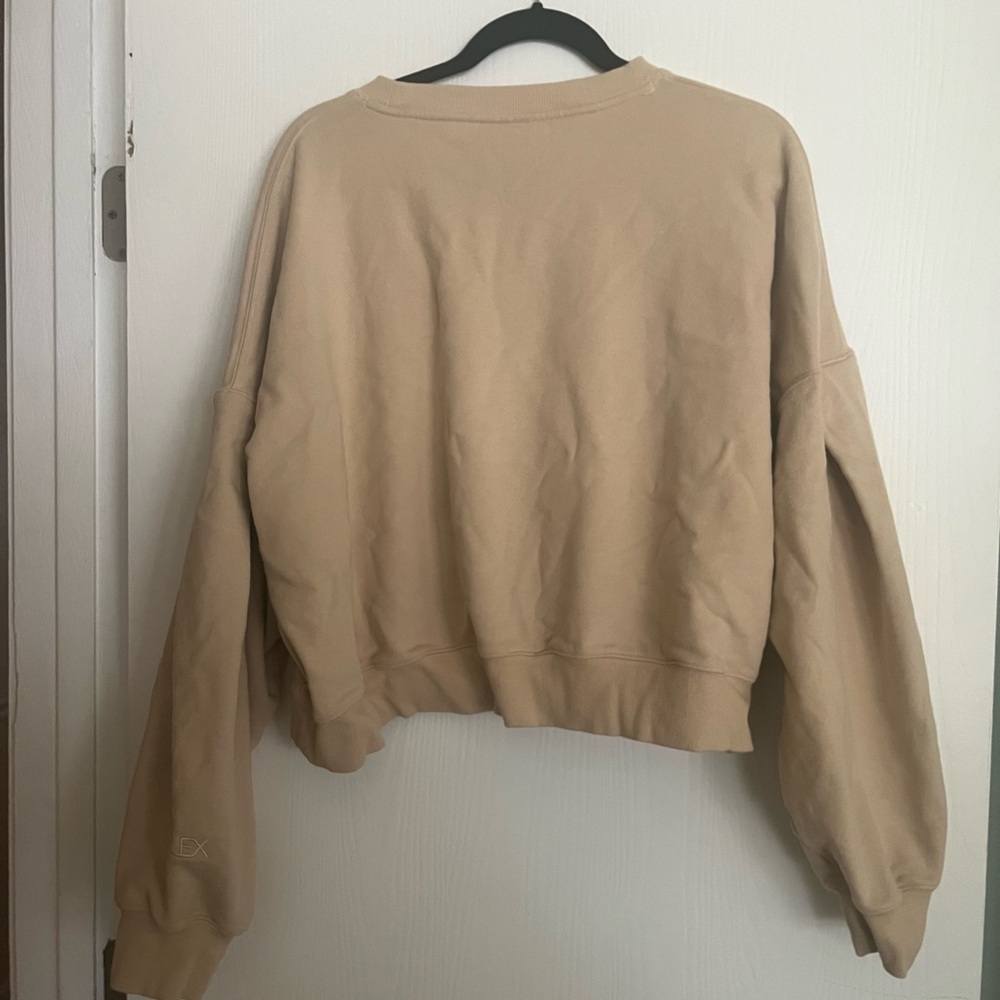 Popflex Tan Cropped Sweatshirt - Picture 3 of 4